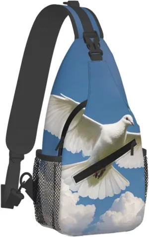Sling Bag for Men Women Crossbody Backpack dove sky Crossbody Bag Chest Bag for Travel Sport