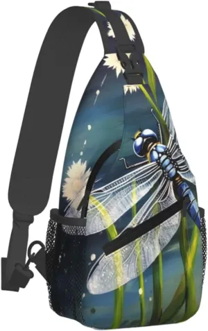 Sling Bag for Men Women Crossbody Backpack Dragonfly painting Crossbody Bag Chest Bag for Travel Sport