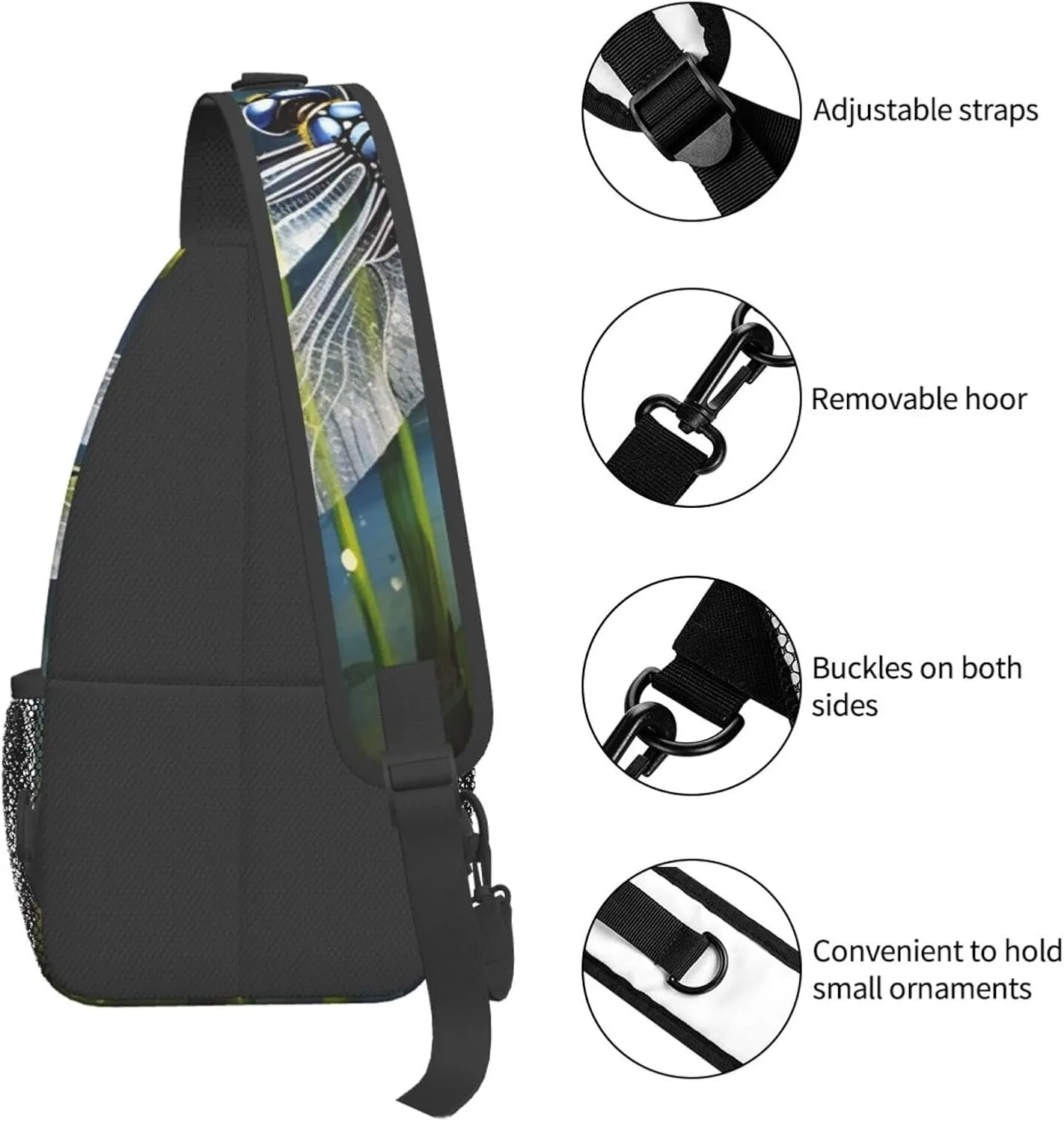 Sling Bag for Men Women Crossbody Backpack Dragonfly painting Crossbody Bag Chest Bag for Travel Sport