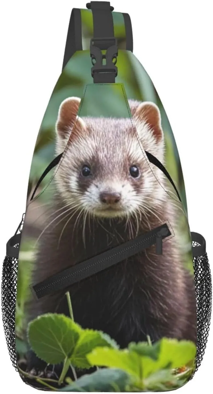 Sling Bag for Men Women Crossbody Backpack Foraging ferret Crossbody Bag Chest Bag for Travel Sport