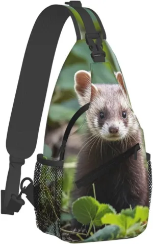 Sling Bag for Men Women Crossbody Backpack Foraging ferret Crossbody Bag Chest Bag for Travel Sport