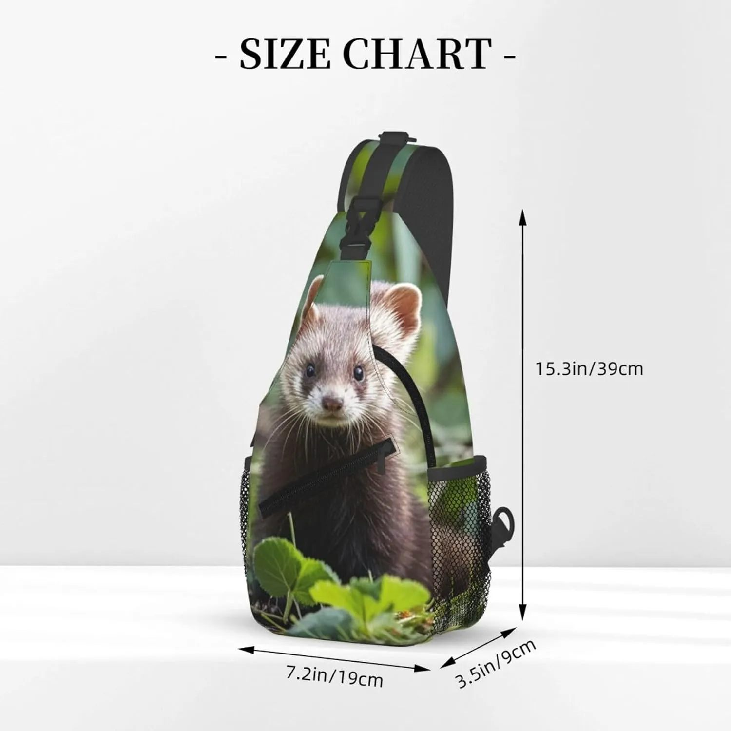Sling Bag for Men Women Crossbody Backpack Foraging ferret Crossbody Bag Chest Bag for Travel Sport
