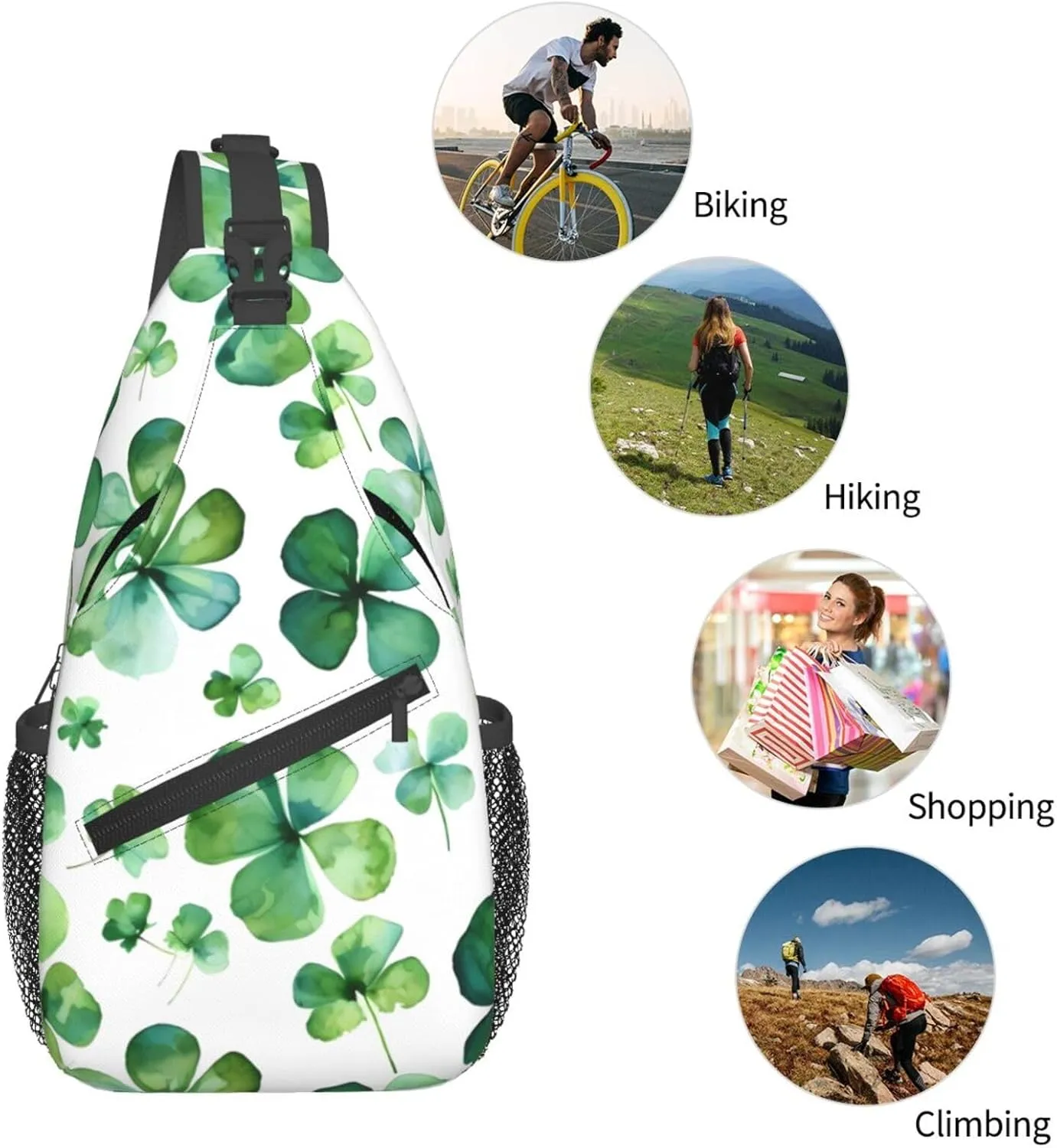 Sling Bag for Men Women Crossbody Backpack Happy St Patrick's Day1 Crossbody Bag Chest Bag for Travel Sport
