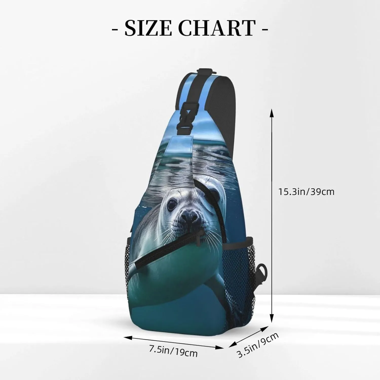 Sling Bag for Men Women Crossbody Backpack Harp Seal Wallpaper Crossbody Bag Chest Bag for Travel Sport
