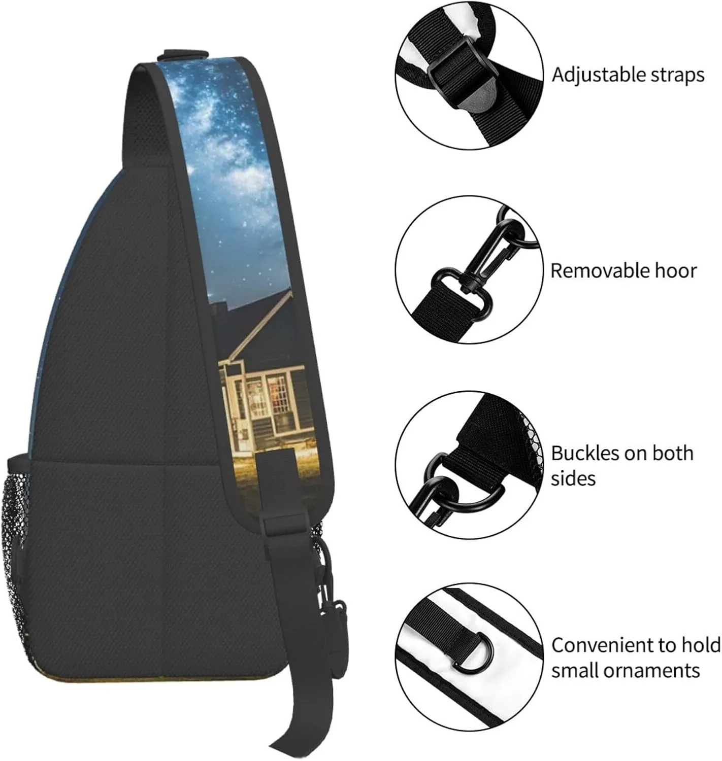 Sling Bag for Men Women Crossbody Backpack night sky stars Crossbody Bag Chest Bag for Travel Sport