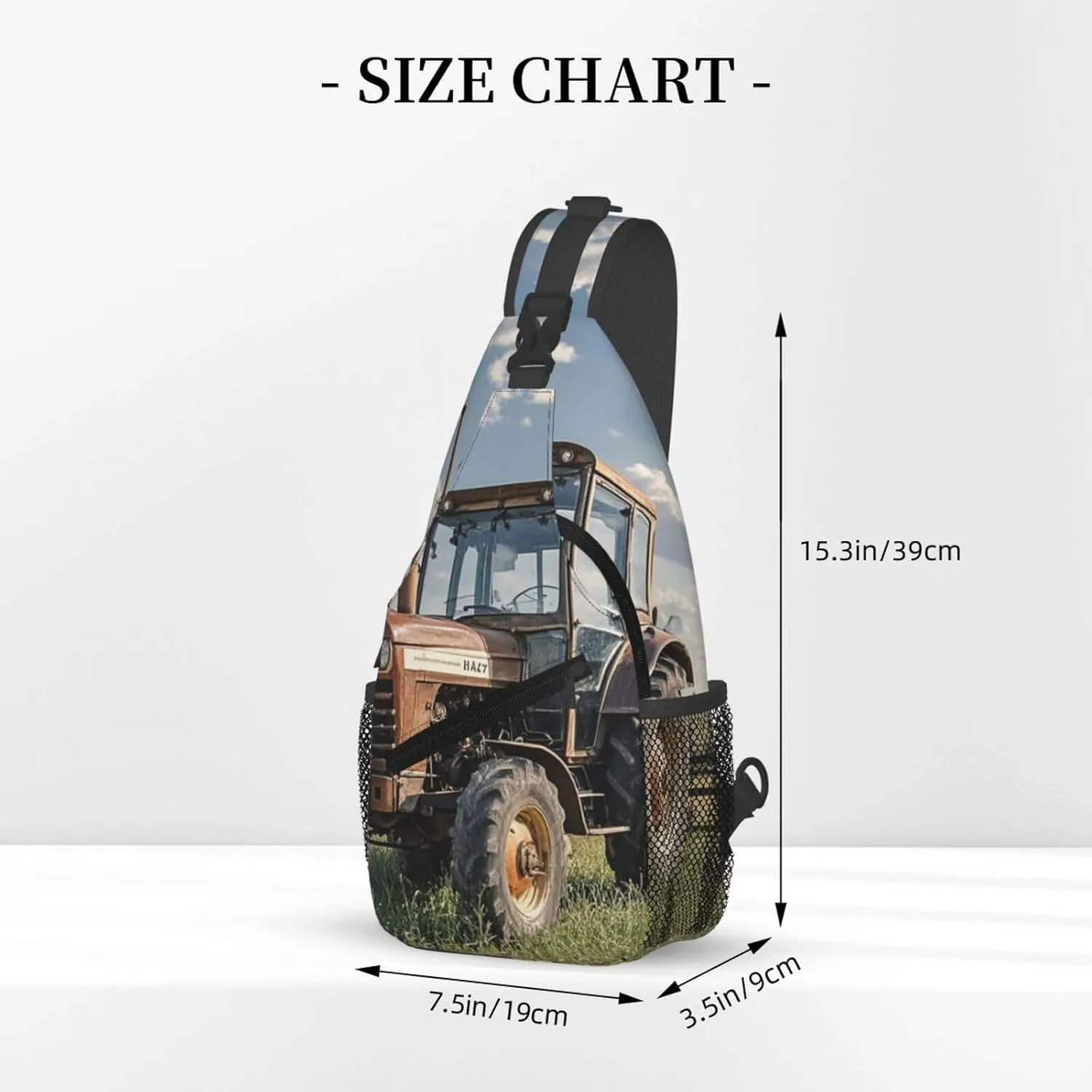 Sling Bag for Men Women Crossbody Backpack Old Tractor Photo Farm Crossbody Bag Chest Bag for Travel Sport