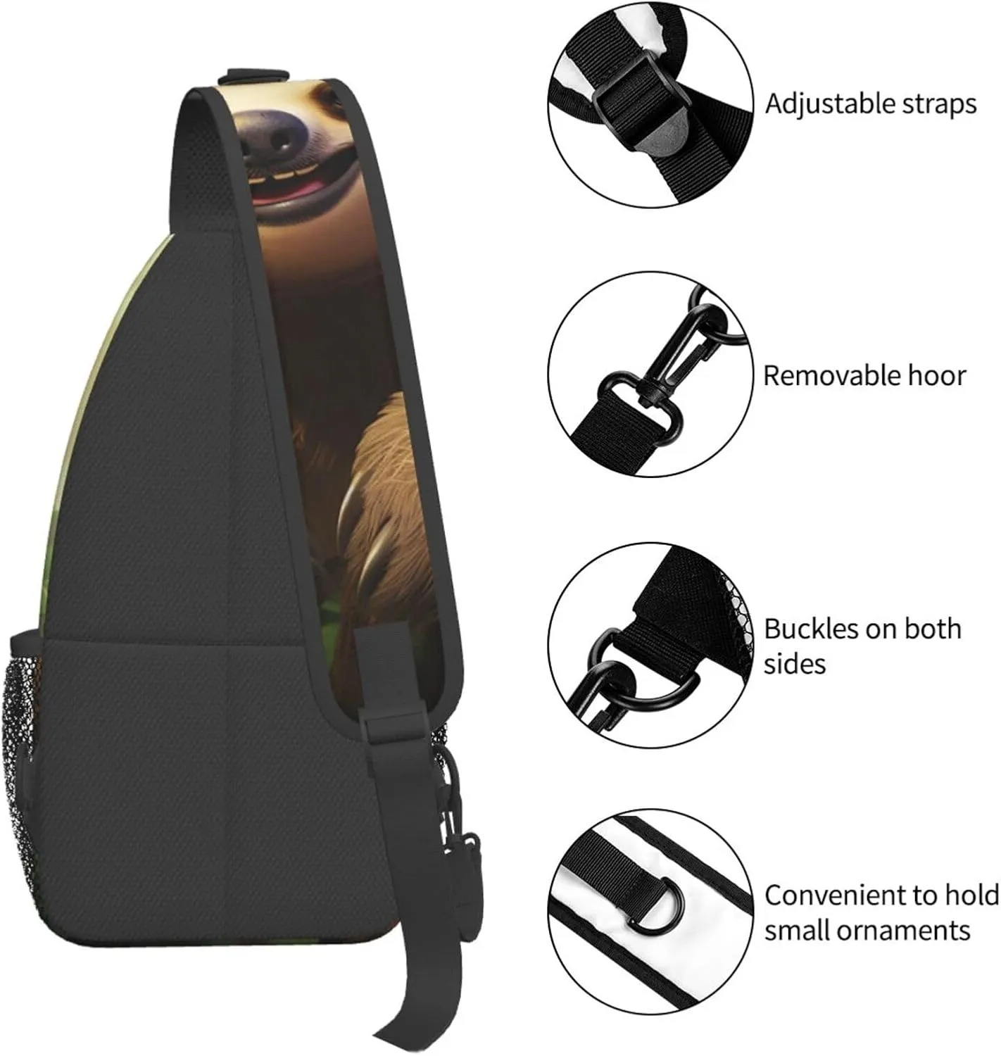 Sling Bag for Men Women Crossbody Backpack sloth background Crossbody Bag Chest Bag for Travel Sport