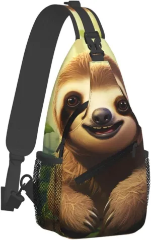 Sling Bag for Men Women Crossbody Backpack sloth background Crossbody Bag Chest Bag for Travel Sport