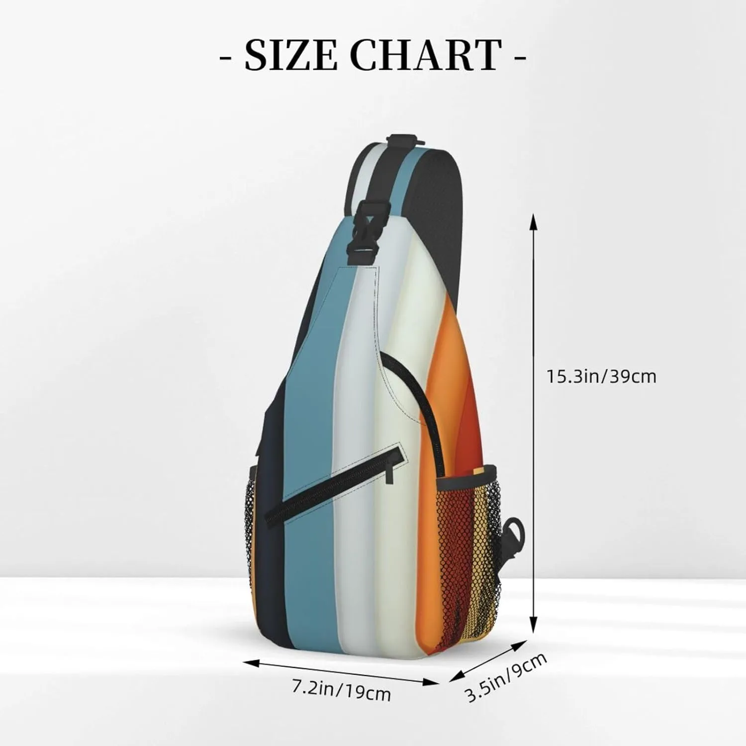 Sling Bag for Men Women Crossbody Backpack Stripe arrangement Crossbody Bag Chest Bag for Travel Sport