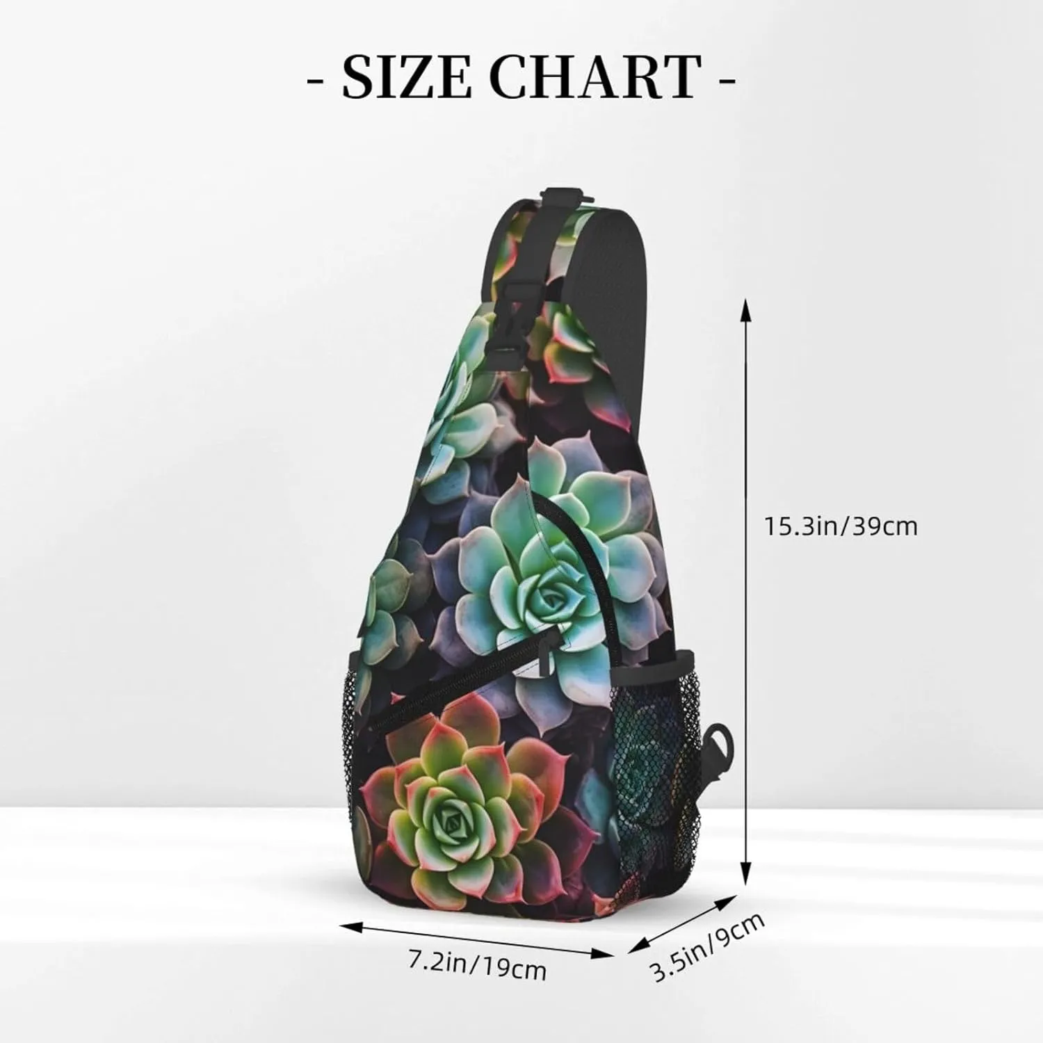 Sling Bag for Men Women Crossbody Backpack Succulent Plants Crossbody Bag Chest Bag for Travel Sport