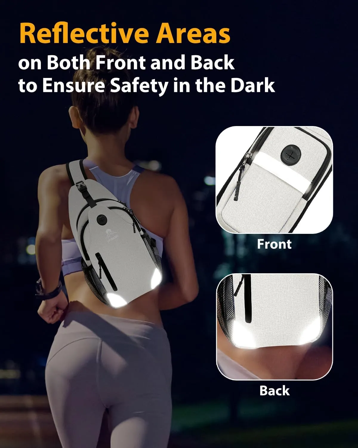 Sling Bag for Men Women, Crossbody Hiking Daypack/Chest Bag/Shoulder Bag, Small Backpack Travel, with Chest Phone Holder