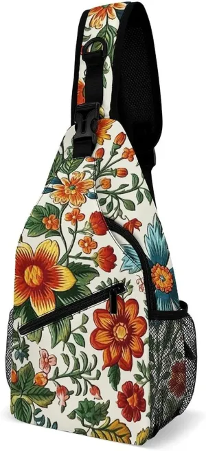 Sling Bags for Women Men Flowers Are Different in Color Sling Backpack Adjustable Belt Casual Chest Daypack Bum Bags Fanny Pack for Travel Sports Running Hiking Waist Packs