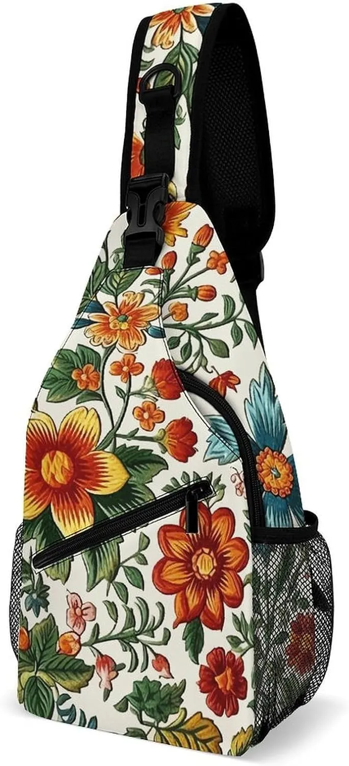 Sling Bags for Women Men Flowers Are Different in Color Sling Backpack Adjustable Belt Casual Chest Daypack Bum Bags Fanny Pack for Travel Sports Running Hiking Waist Packs