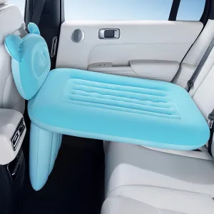 Small Air Mattress, Kids Car Bed Ultralight Portable Car Bed Backseat Foldable with Air Pump for Flying Sleep(Blue)