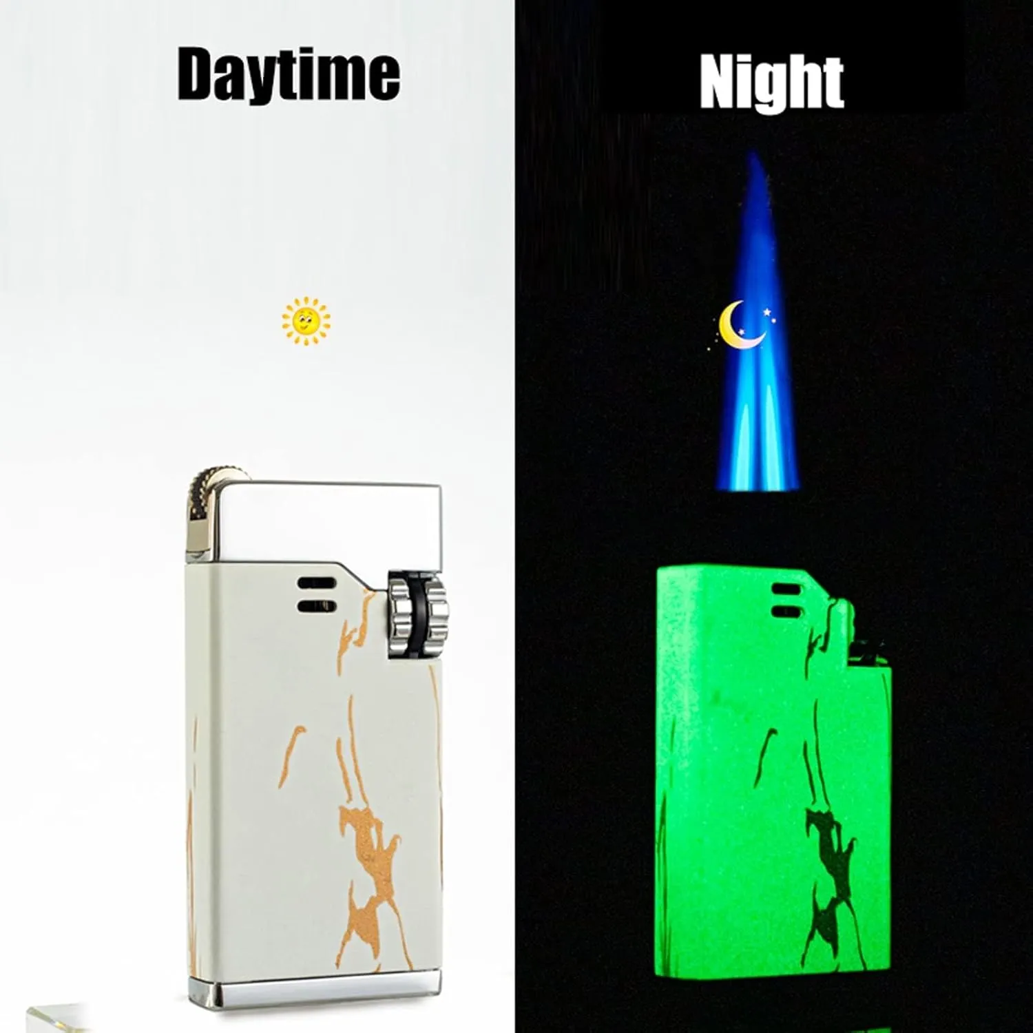 Small Portable Butane Premium Quality Multi-Function Lighter, 2024 Torch Lighter, Refillable Reusable Candle Flint Lighter (Gas Not Included)(Gold)