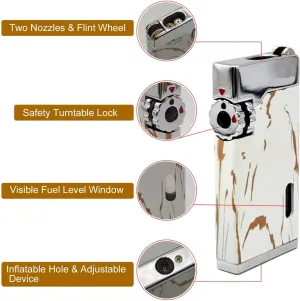 Small Portable Butane Premium Quality Multi-Function Lighter, 2024 Torch Lighter, Refillable Reusable Candle Flint Lighter (Gas Not Included)(Gold)