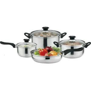 Smart-powered Non-Stick All-inclusive selection Set: 7-Piece Cookware Stainless-Steel