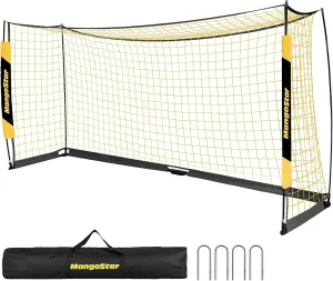 Soccer Goal, 12X6 FT Soccer Goals for Backyard Portable Net Collapsible Metal Base, Quick Setup Soccer Net for Indoor Outdoor Practice Training with Carry Bag