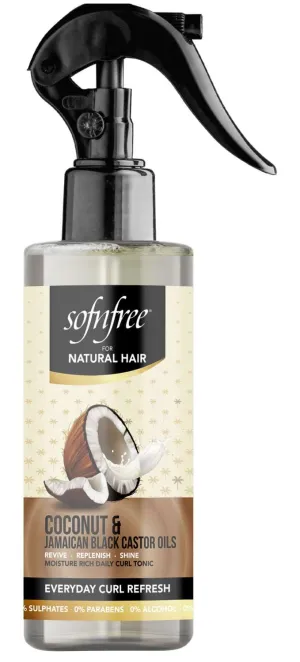 Sofnfree for Natural Hair Every Day Curl Refresh With Coconut & Jamaican Black Castor Oils 8 Fl Oz