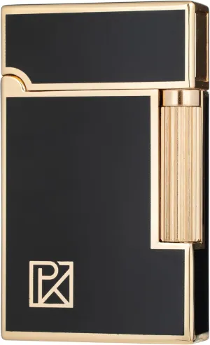 Soft Flame Black Gold Flint Wheel Butane Refillable Gas Metal Lighter