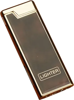 Soft Flame Lighter,Refillable Butane Lighter Wheel Flint Ignition Portable Slim Lighter Adjustable Flame,Birthday Gifts for Men Dad Husband(without Gas)(Brown)