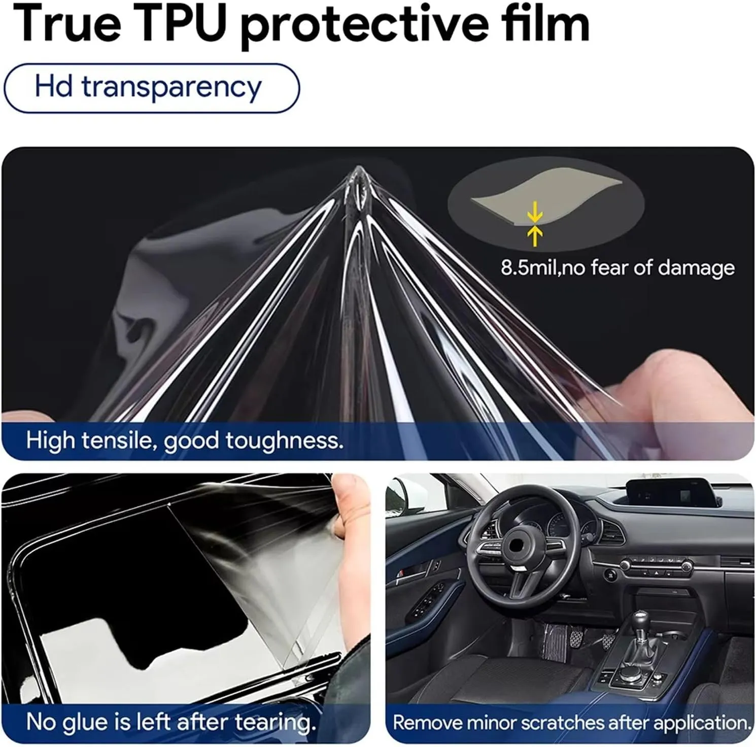 SPANN Car Interior Central Console Gear Panel Navigation Screen TPU Protector Film, Fit For BYD Atto3 2022-2023 Accessories