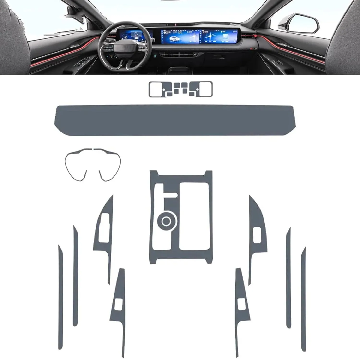 SPANN Car Interior Central Console Gear Panel Navigation Screen TPU Protector Film, Fit For Ford Mondeo 2022-2023 Accessories