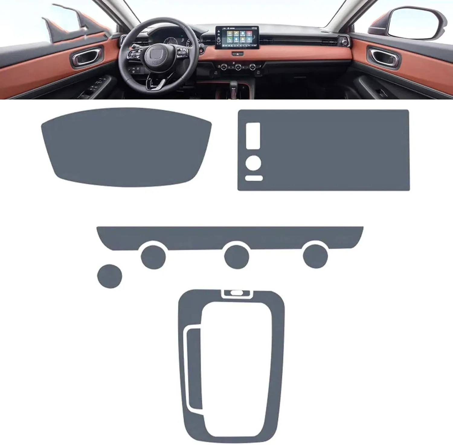 SPANN Car Interior Central Console Gear Panel Navigation Screen TPU Protector Film, Fit For Honda XRV 2019-2024 Accessories