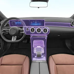 SPANN Car Interior Central Console Gear Panel Navigation Screen TPU Protector Film, Fit For Mercedes Benz A-Class 2019-2023