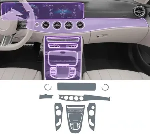 SPANN Car Interior Central Console Gear Panel Navigation Screen TPU Protector Film, Fit For Mercedes Benz E Coupe 2021-2023