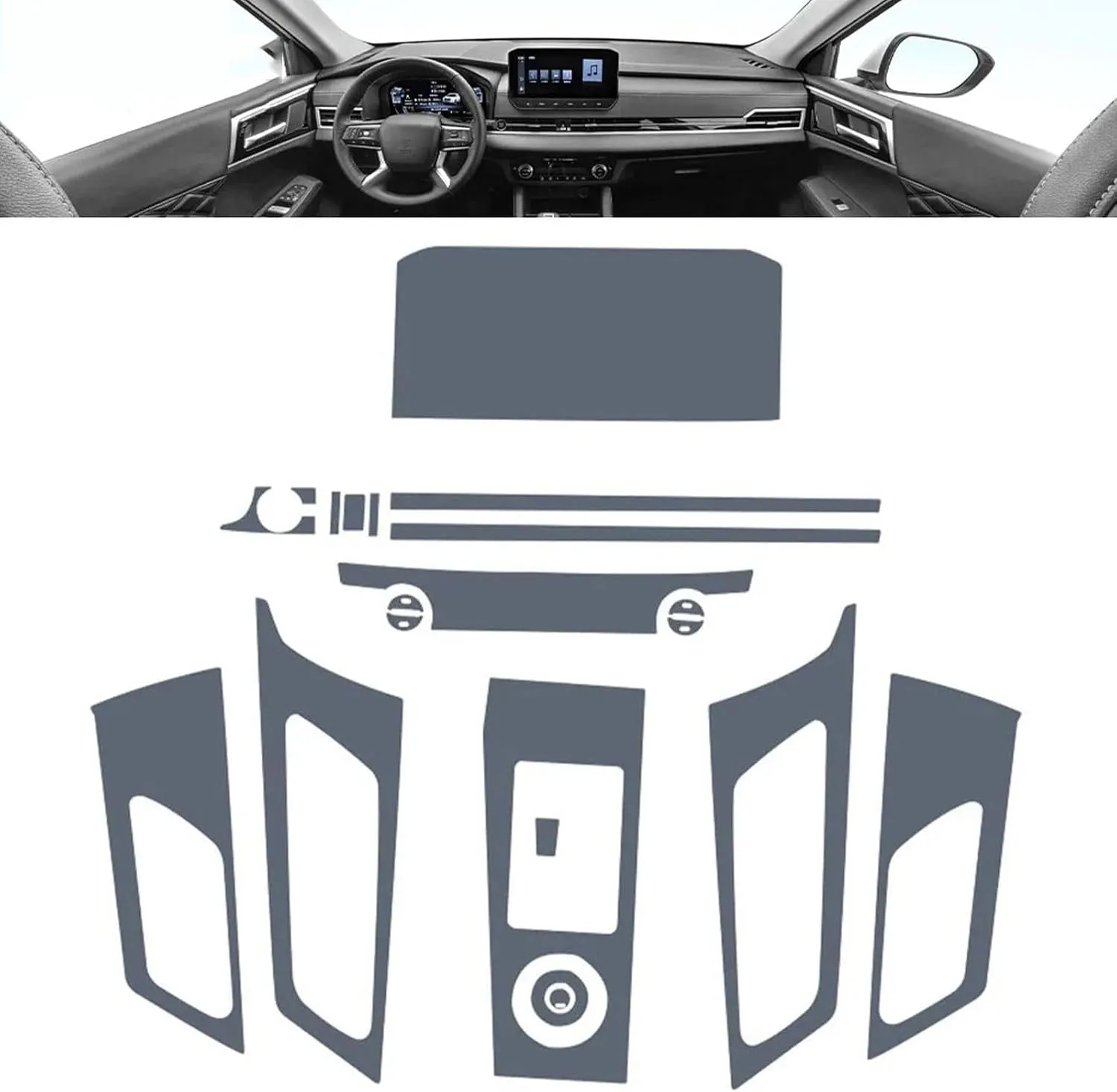 SPANN Car Interior Central Console Gear Panel Navigation Screen TPU Protector Film, Fit For Mitsubishi Outlander 2023 Accessories