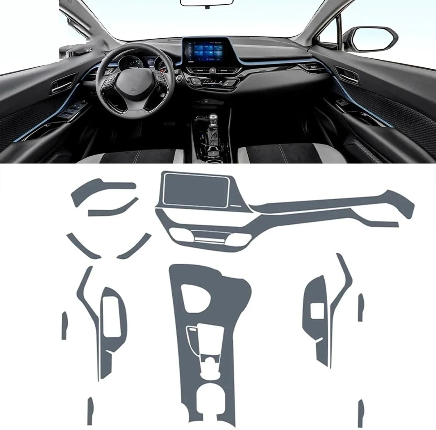 SPANN Car Interior Central Console Gear Panel Navigation Screen TPU Protector Film, Fit For Toyota Izoa 2018-2023 Accessories