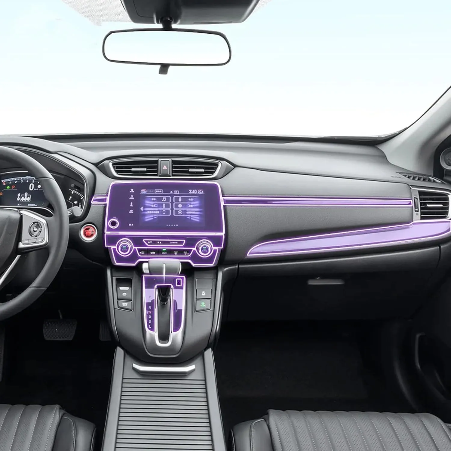 SPANN Car Interior Central Console Gear Panel Navigation Screen TPU Protector Film, Fit Honda Breeze 2020-2022 Accessories