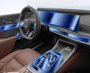 SPANN Car Interior Central Console Screen Gear Panel Navigation TPU Protective Film,Fit For BMW 7 Series G70 2023 2024