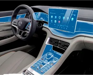 SPANN Car Interior Central Console Screen Gear Panel Navigation TPU Protective Film,Fit For BYD SONG PLUS 2022-2024 Accessories