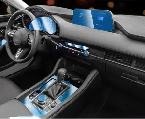 SPANN Car Interior Central Console Screen Gear Panel Navigation TPU Protective Film,Fit For MAZDA 3 2020-2024 Accessories