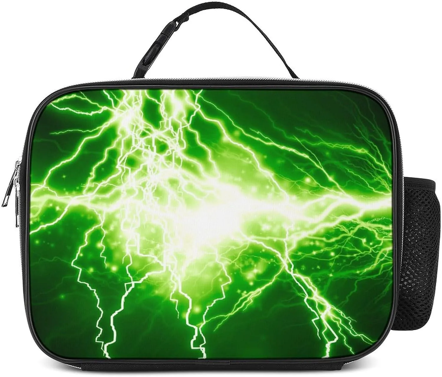 Spark Green Lightning Lunch Box Insulated Lunch Bag for Men & Women Durable Lunchbox for Work with Water Bottle Holder