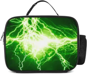 Spark Green Lightning Lunch Box Insulated Lunch Bag for Men & Women Durable Lunchbox for Work with Water Bottle Holder