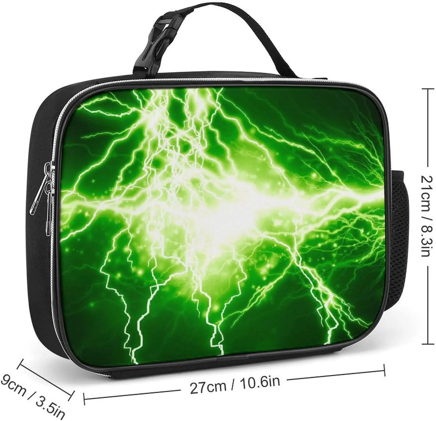 Spark Green Lightning Lunch Box Insulated Lunch Bag for Men & Women Durable Lunchbox for Work with Water Bottle Holder