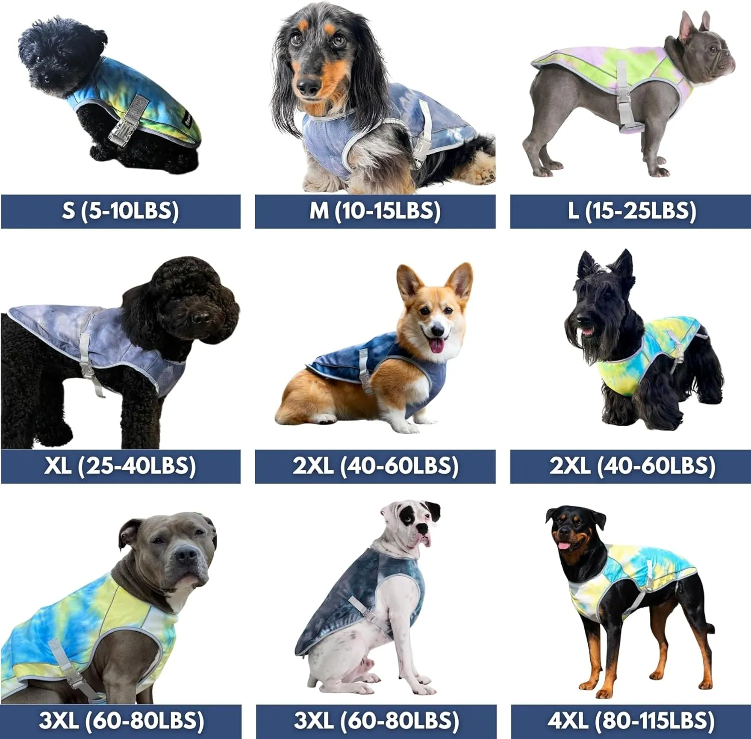 Spark Paws Dog Cooling Vest - Summer Heat Relief, Lightweight, SPF 50 UV Sun Protection - Ice Blue, M