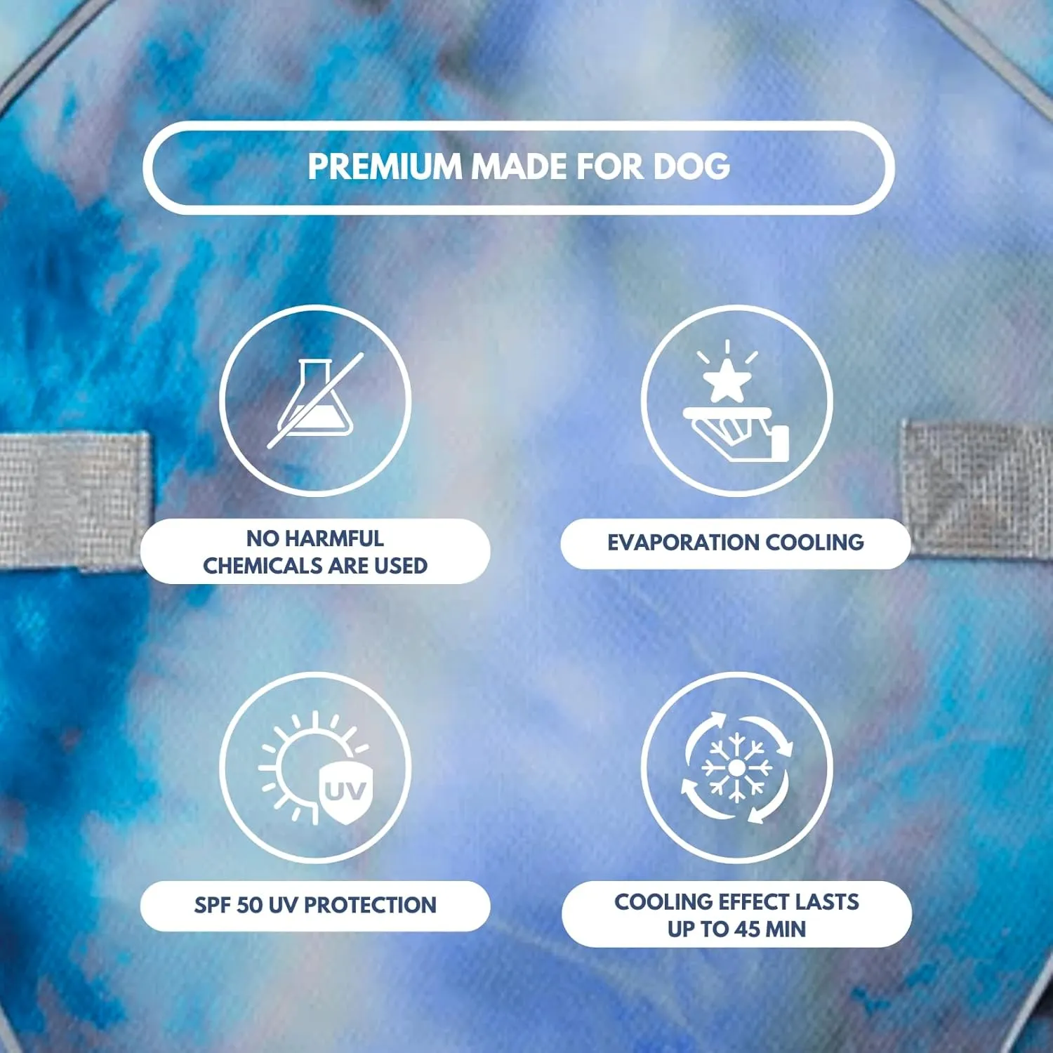 Spark Paws Dog Cooling Vest - Summer Heat Relief, Lightweight, SPF 50 UV Sun Protection - Ice Blue, M