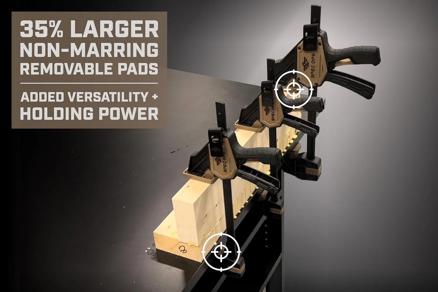 Spec Ops Trigger Clamp for Woodworking 7" Medium, 13" Large, 25" Large, One-Handed Bar Clamp/Spreader 6-Pack