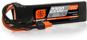Spektrum 11.1V 2200mAh 3S 100C Smart LiPo Battery: IC3, SPMX22003S100