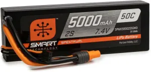 Spektrum 7.4V 5000mAh 2S 50C Smart Hardcase LiPo Battery: IC3, SPMX50002S50H3