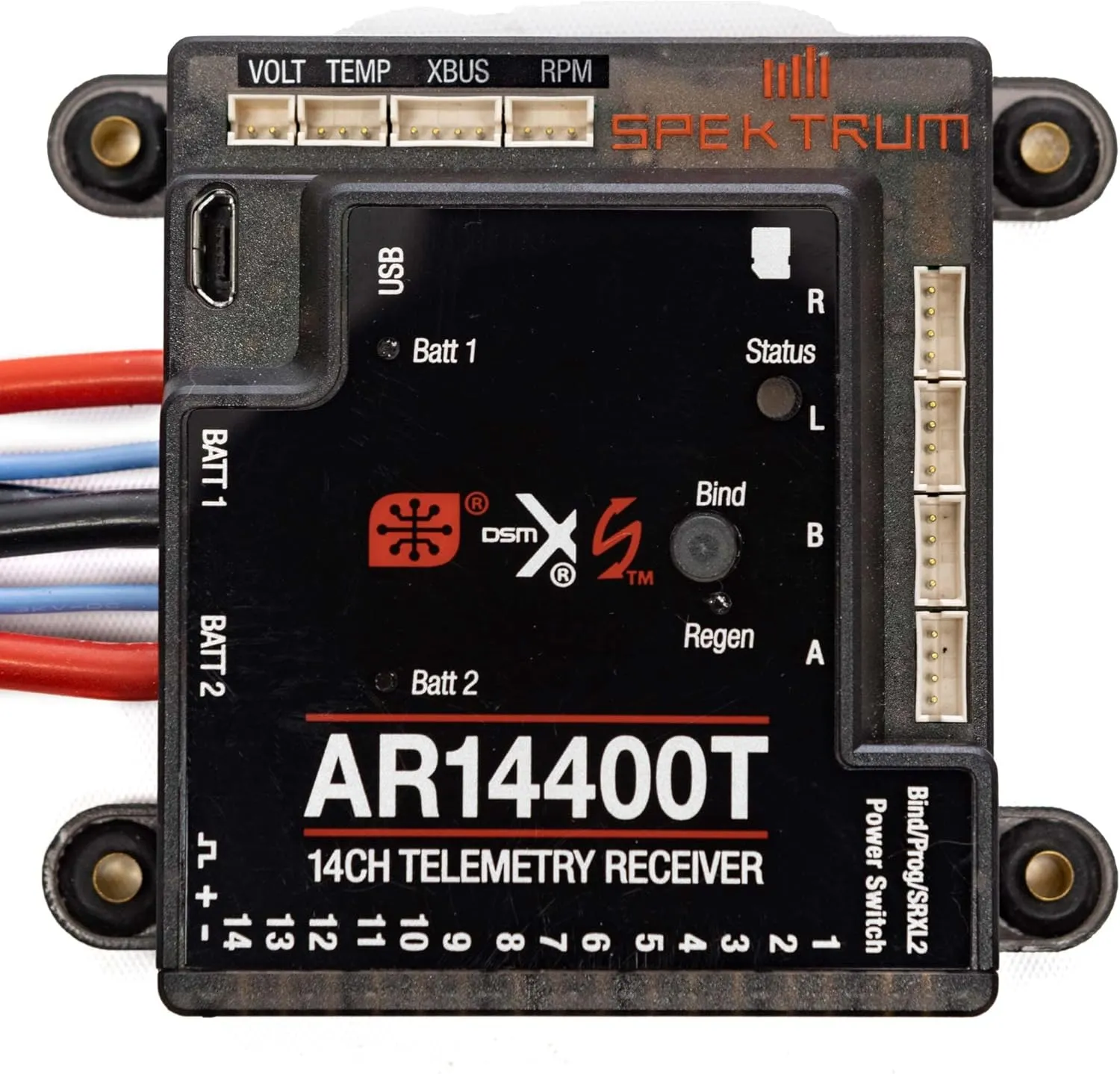 Spektrum AR14400T 14 Channel PowerSafe Telemetry Receiver, SPMAR14400T,Multi