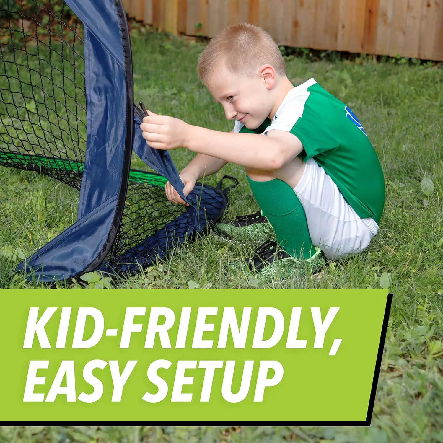 Sport Squad Portable Soccer Goal Net Set - Pop Up Training Soccer Goals for Backyard - Indoor or Outdoor Versions - Easy Assembly - Great for Kids and Adults