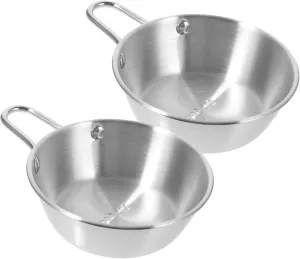 Stainless Steel Picnic Bowl Utensil Set Collapsible Bowls Camping Silverware Reusable Outdoor Water Cup