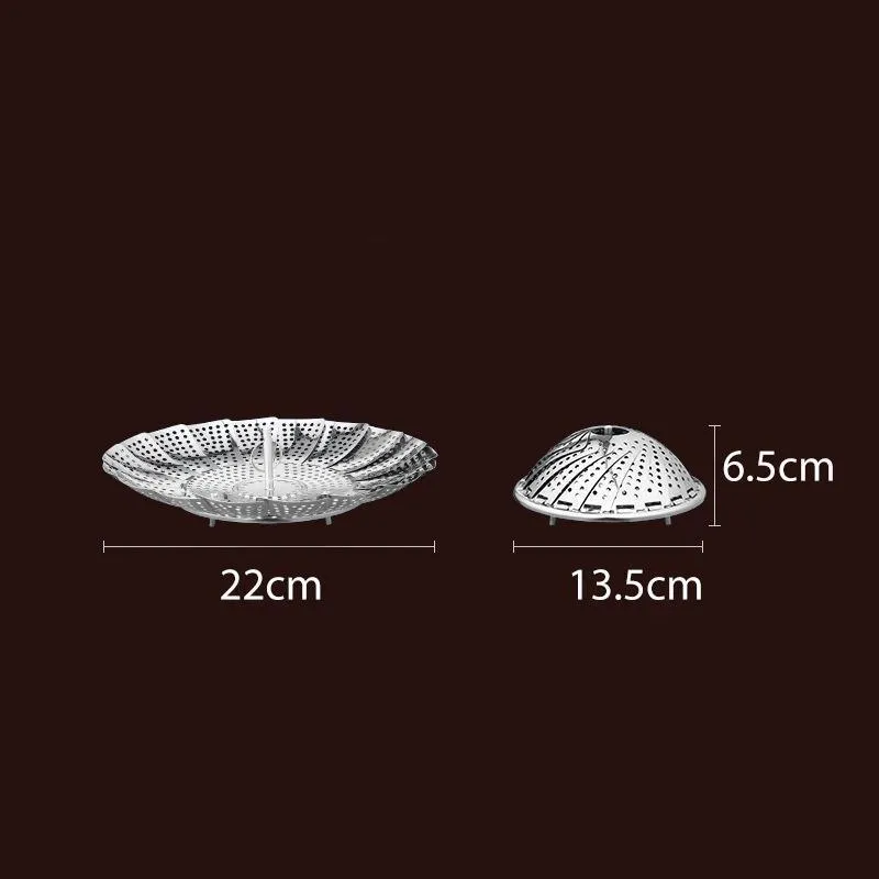 Stainless Steel Steamer Tray Kitchen Drain Basket Fruit Rack for Buns Cooking