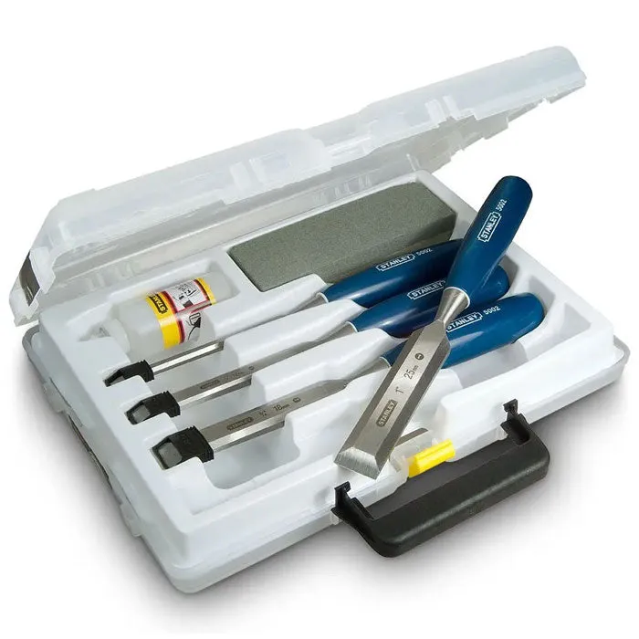 Stanley 6Pc Chisel Set 5002 Series W/ Oil & Stone