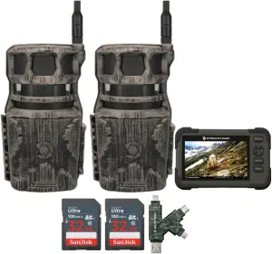 Stealth Cam Revolver 40MP Pro 360 Degree Cellular Trail Camera (2-Pack) Bundle with SD Card Reader-Viewer, 32GB SDHC UHS-I Memory Card (2-Pack), and SD USB 2.0 Card Reader (6 Items)